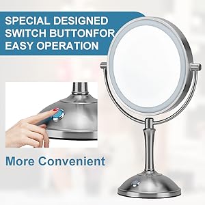 lighted magnified makeup mirror