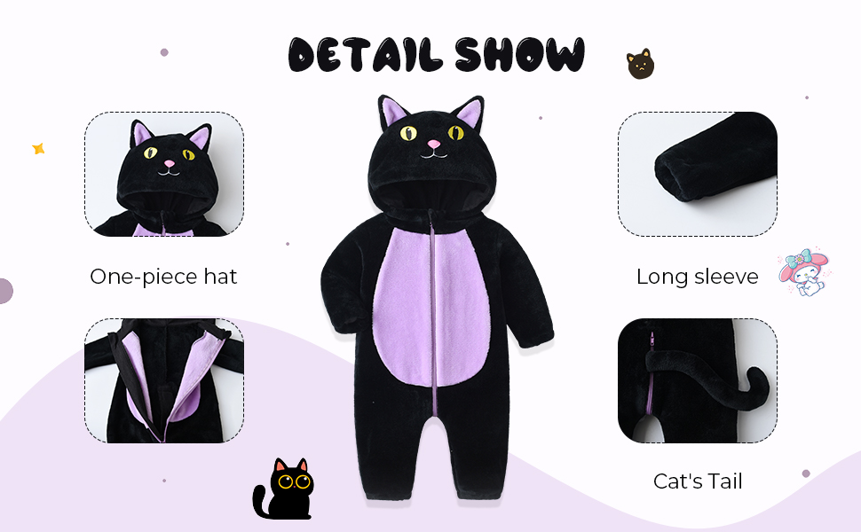 baby black cat costume