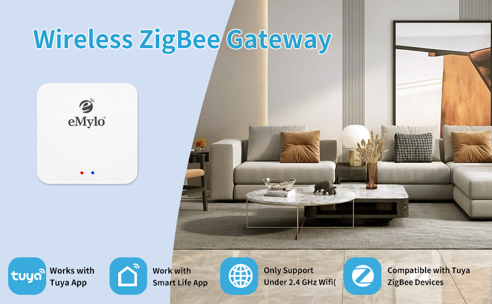Zigbee Hub Gateway, eMylo WiFi ZigBee 3.0 Gateway Hub Wireless, WiFi