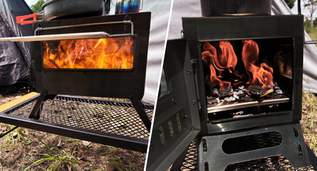 SENQI キャンプ用 ステンレス製 薪ストーブ Amazon.co.jp: SENQI 薪ストーブ キャンプ テント コンロ