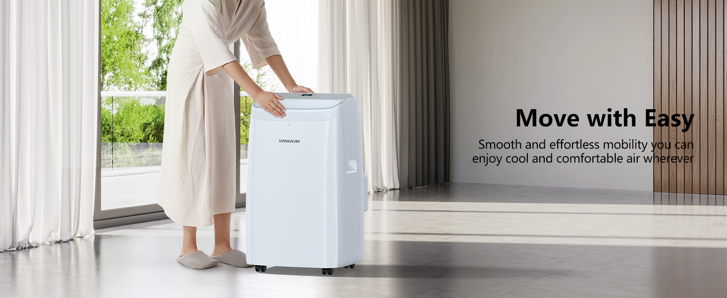 VAGKRI Portable Air Conditioner, 12,000 BTU 3-in-1 AC Unit with Fan & Dehumidifier, Cooling up to 450 Sq.Ft, Remote Control, Sleep Mode, 24H Timer for Bedroom, Office, Home