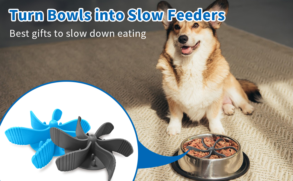 Luapeton Spiral Slow Feeder Dog Bowls Insert Turn a