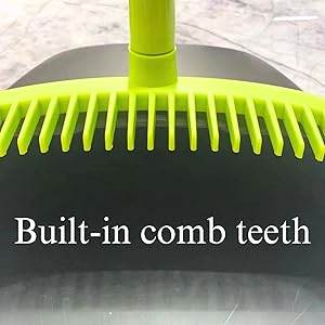 long handle dustpan and brush sets build in comb teeth