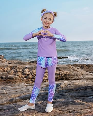 girls 4pcs long sleeve swimsuit