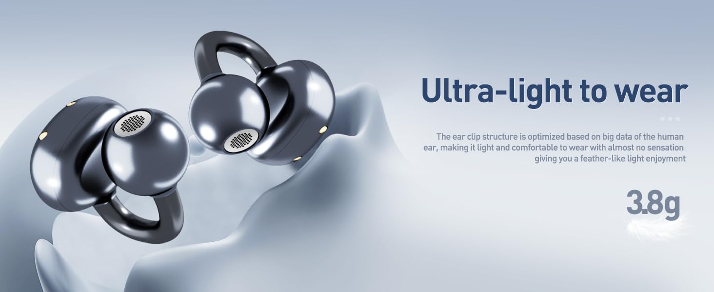 Open-Ear Clip Design — Comfortable All Day