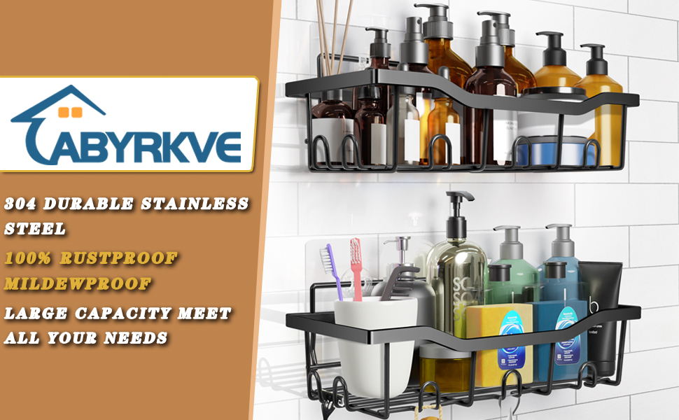 Shower Caddy, Adhesive Shower Organizer, no Drilling Shower Shelves, Wall Mounted