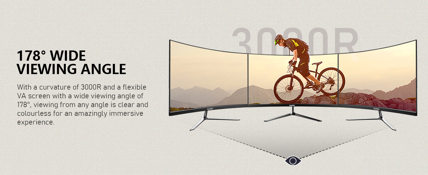 24.5 Inch Gaming Curved Monitor Built-in Speakers, 3000R 120Hz PC Screen Full HD 1080P