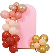 Peomeise 6FT Wedding Arch Cover，Pink Arch Backdrop Cover Stretchy Spandex Backdrop Stand Covers f...