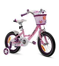 子供用自転車 ピンク16インチ補助輪 泥除け前後つき ディスクブレーキ送料無料 MYPALLAS 子供用自転車 md-16 幼児用自転車 16インチ かご