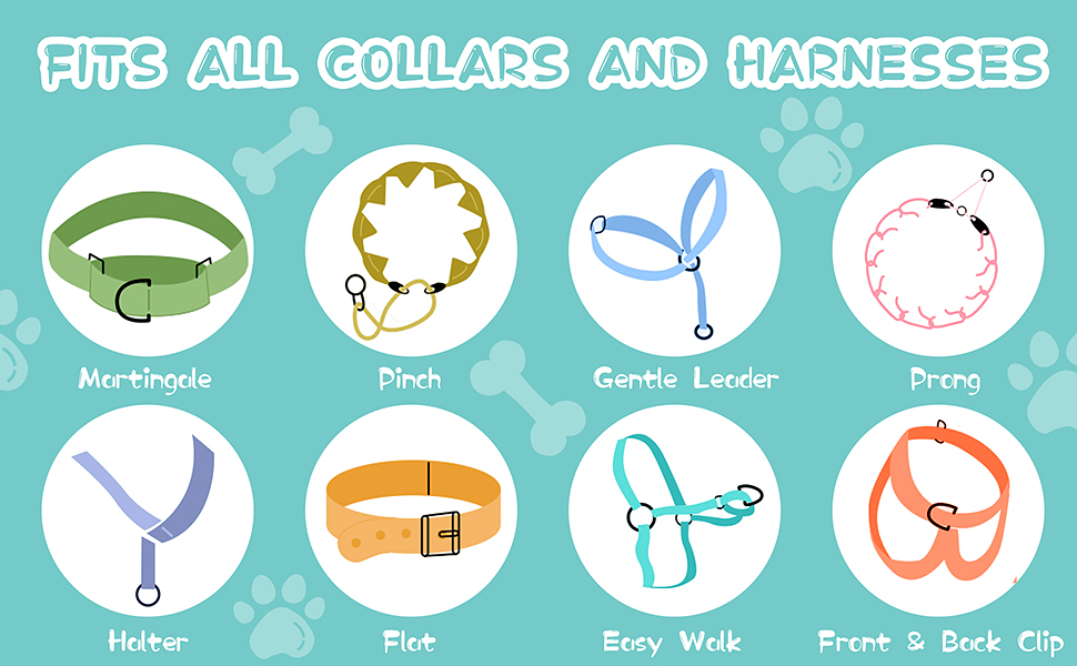 MIBIO Dog Collar Safety Clip 2 pcs, Adjustable Prong