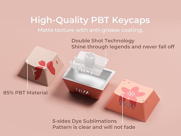 Amazon.com: XVX Cherry Blossoms PBT Keycaps, Double Shot