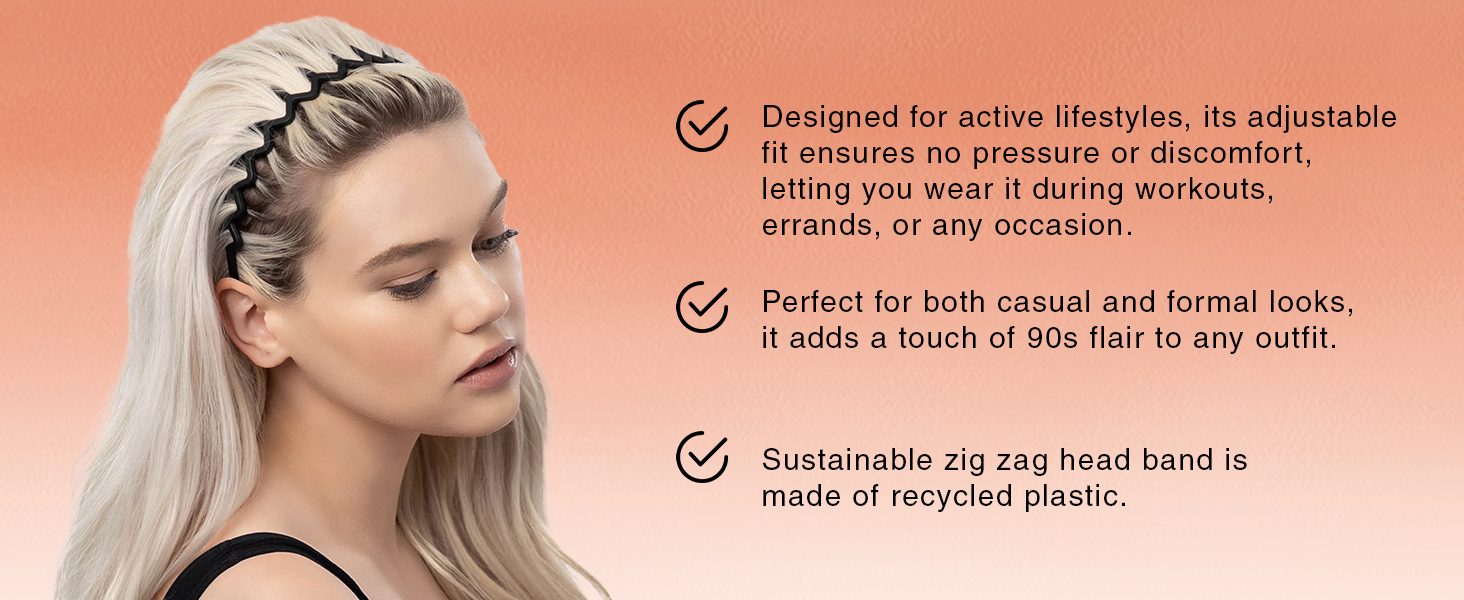 Kitsch Zig Zag Headbands for Women and Men