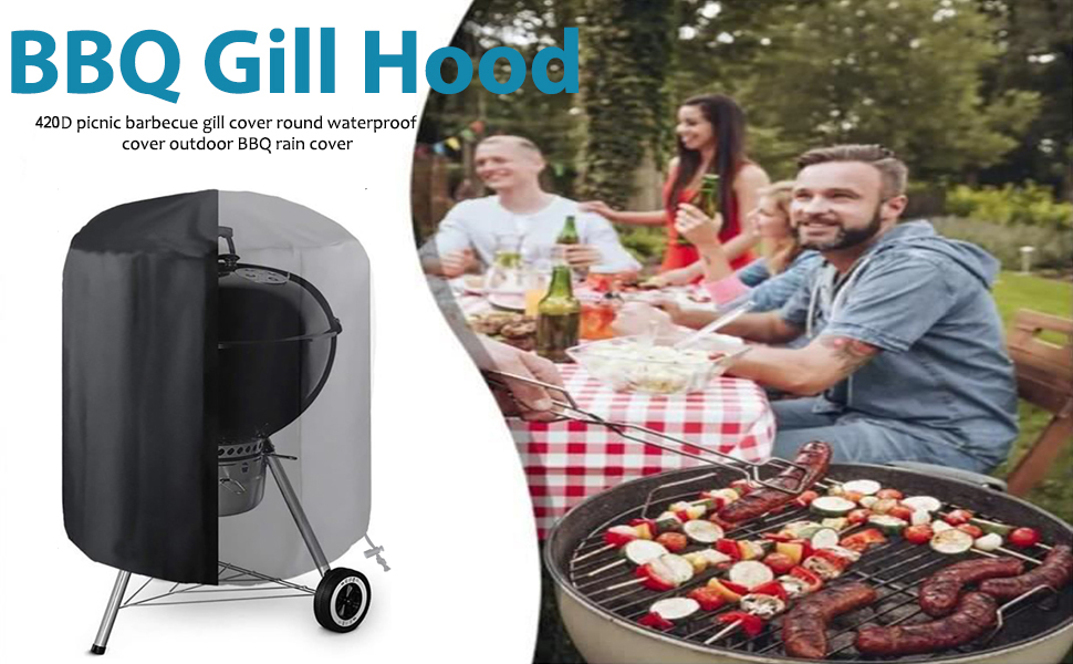 PATIO PLUS Kettle BBQ Cover Round, Durable Barbecue Cover 420D Oxford