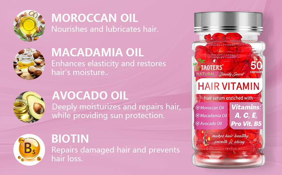 moroccan oil, macadamia oil and avocado oil