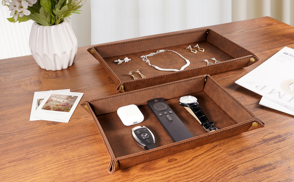 SITHON Valet Tray Desktop Storage Organizer Set 2