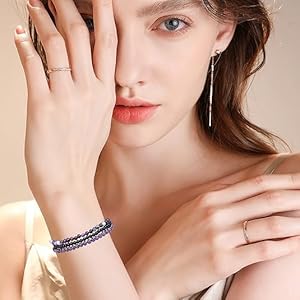 6 PCS 4mm Mini Semi - Precious Gemstones, Beaded Bracelets