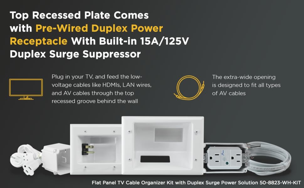 DATA COMM Electronics In Wall Cable Management Kit With
