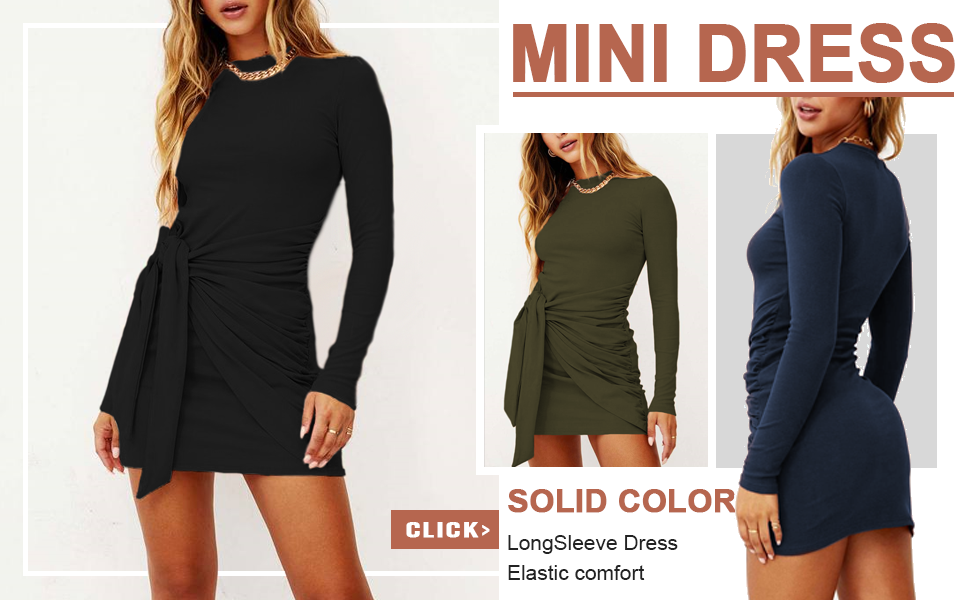 AUTOMET Women Casual Fall wholesale Long Ruched 2021 Dress