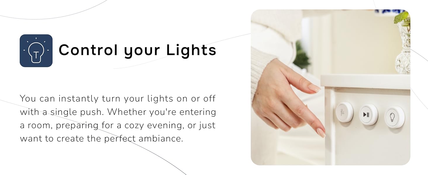 Smart home control interface showing wall-mounted light switches with automated control features for room lighting management.