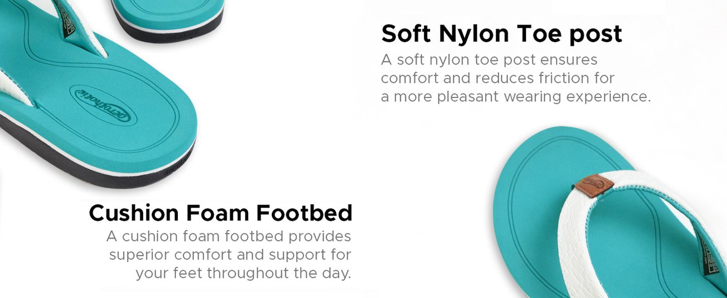 soft nylon toe post cushin foam footbed