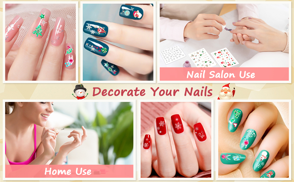 24 Sheets Christmas Nail Art Stickers