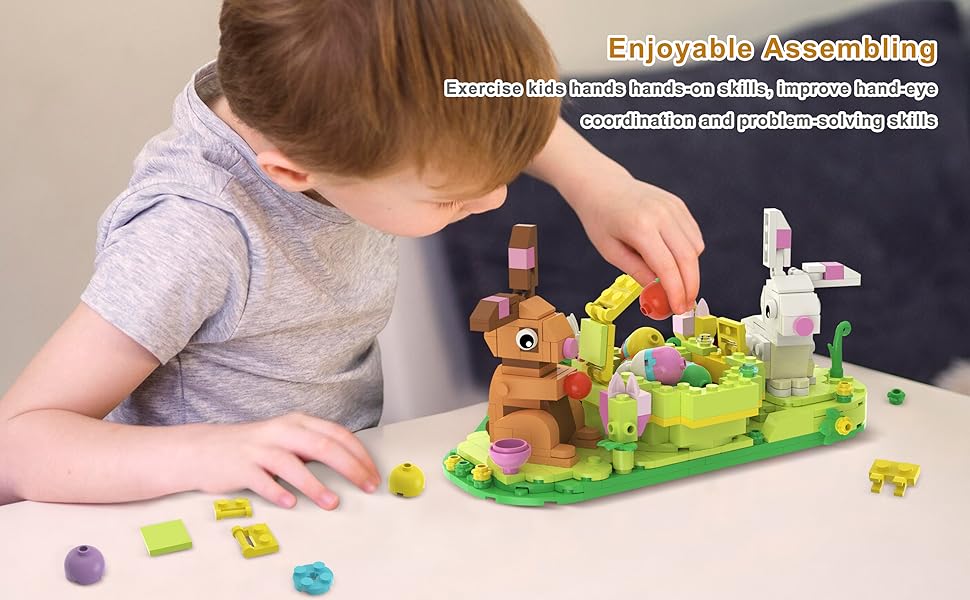 Easter Bunny and Easter Baskets for Kids Building Toys Kit