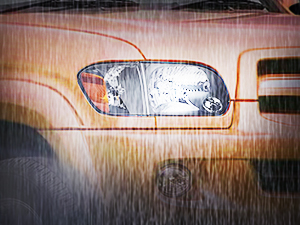 2005-2006 Toyota Tundra 4 Door Double Crew Cab 2005-2007 Sequoia Headlight Assembly Black Case Amber Reflector