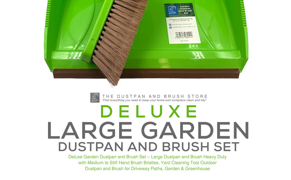Deluxe Garden Dustpan and Brush Set Large Dustpan and Brush Heavy