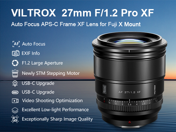 VILTROX 27mm F1.2 Pro XF 富士フイルム Xマウント用 Amazon.com : VILTROX Pro 27mm f/1.2 F1.2 XF Fuji for