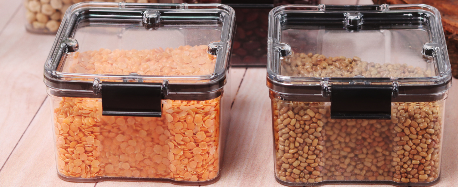 namkeen biscuit container Airtight seal drawer organizer box plastic
