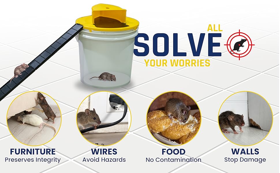 Mouse Trap Bucket, Pack of 2Auto Reset Multi Catch Mouse