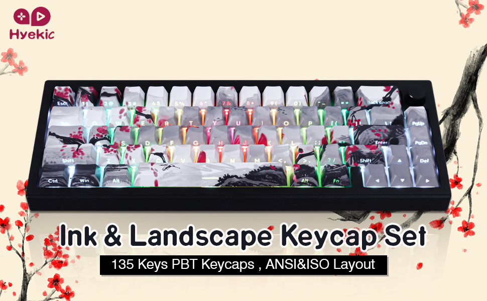 Keycaps PBT Shine Through Keycaps Letter Side Print Custom Keycaps 135