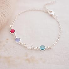Silver Personalised Create Your Own Birthstone Bracelet