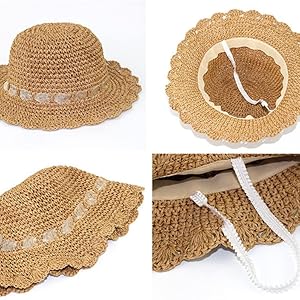 アース♡バオ素材パープルリボン顎紐つば広ストローハット麦わら帽子♡夏ハット アース♡バオ素材パープルリボン顎紐つば広ストローハット麦わら