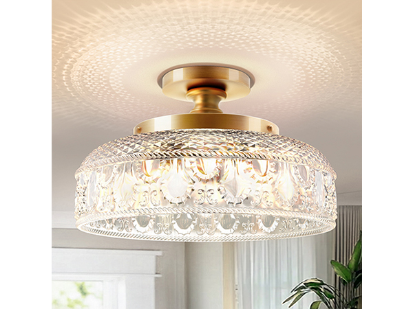 Lamomo 3-Bulb Semi Flush Mount Ceiling Light with Glass Globes