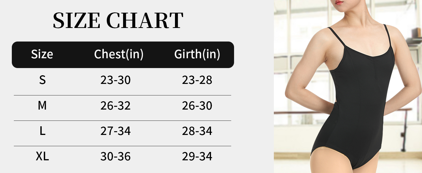 ballet leotard size