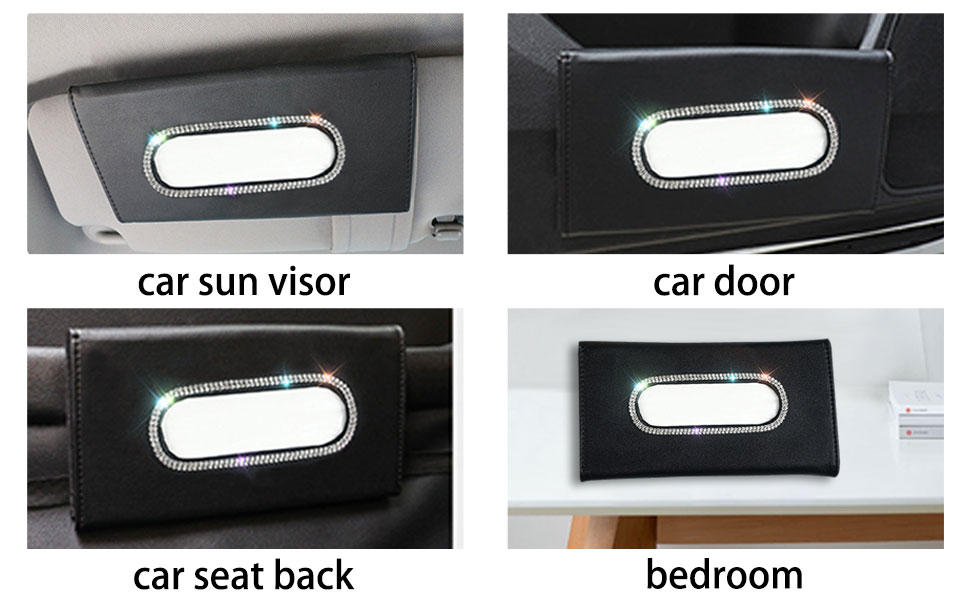 Yijueled Visor Car Mask Holder Car Sun Visor Tissue Holder Bling Car
