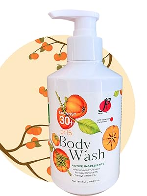 Balansy 30+ pH5 Body Wash with Japanese Persimmon Extract, Powerful Odor Eliminator