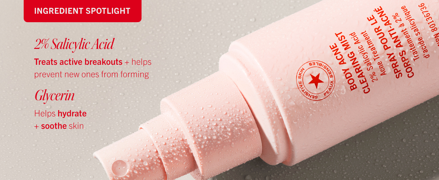 glycerin, salicylic acid, mist, spray, acne, clearing spray