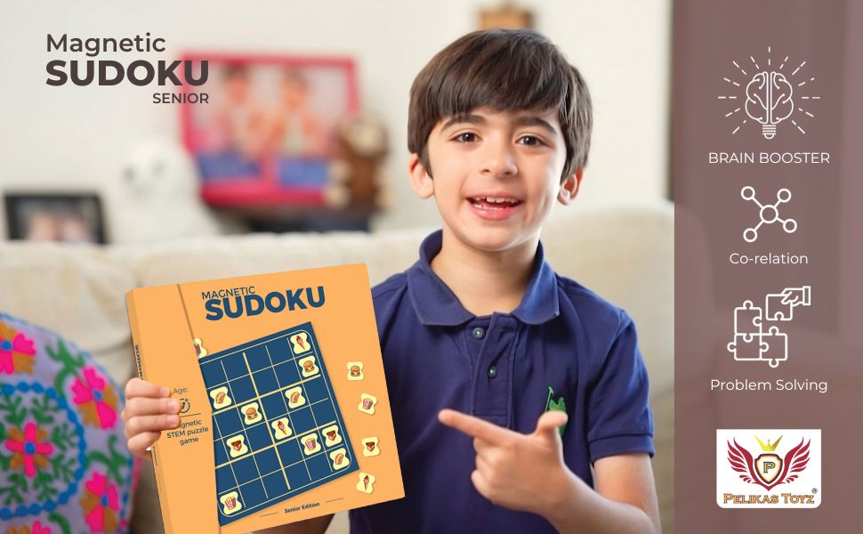 pelikas toyz, educational game for 7 years, magnetic games Sudoku Senior