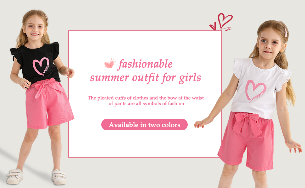 Summer toddler girl shorts set