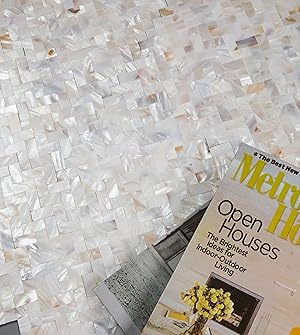 Soulscrafts Natural Color Oyster Mother of Pearl Brick Subway Shell Mosaic for Kitchen Backsplashes