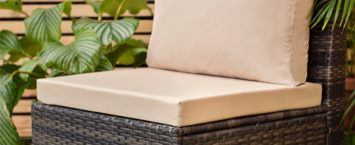 Gardenista Outdoor Seat Cushion Pads for Rattan Furniture Water