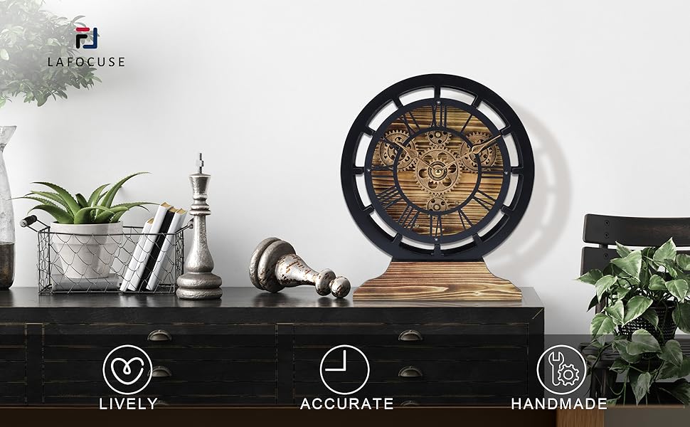 GEARS WALL CLOCK TABLE CLOCK