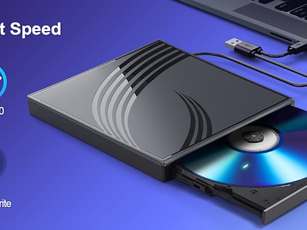 Amazon.com: External CD/DVD Drive for Laptop, Ultra Slim CD