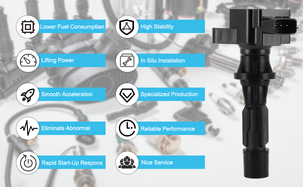 TAUTOY UF540 5C1740 L3G218100 Ignition Coil 90083 50223 Spark Plug 