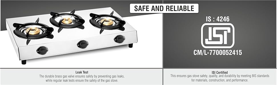 Orange 3 burner L.P.Gas Stove