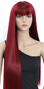 Perücke Rote Lang Gerade Red Wig 