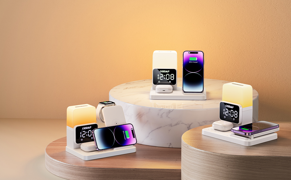 𝟮𝟬𝟮𝟯 𝗡𝗲𝘄Wireless Charging Station, CESDAP 6 in 1 Wireless