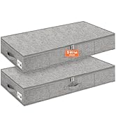punemi Low Profile Under Bed Storage, 5 inches High Underbed Storage Containers With Sturdy Sidew...